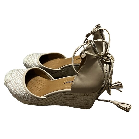 ComfortView Ryann Crochet Espadrilla Wedge Heels sz 8 Wide Lace Up Ankle - Picture 8 of 15